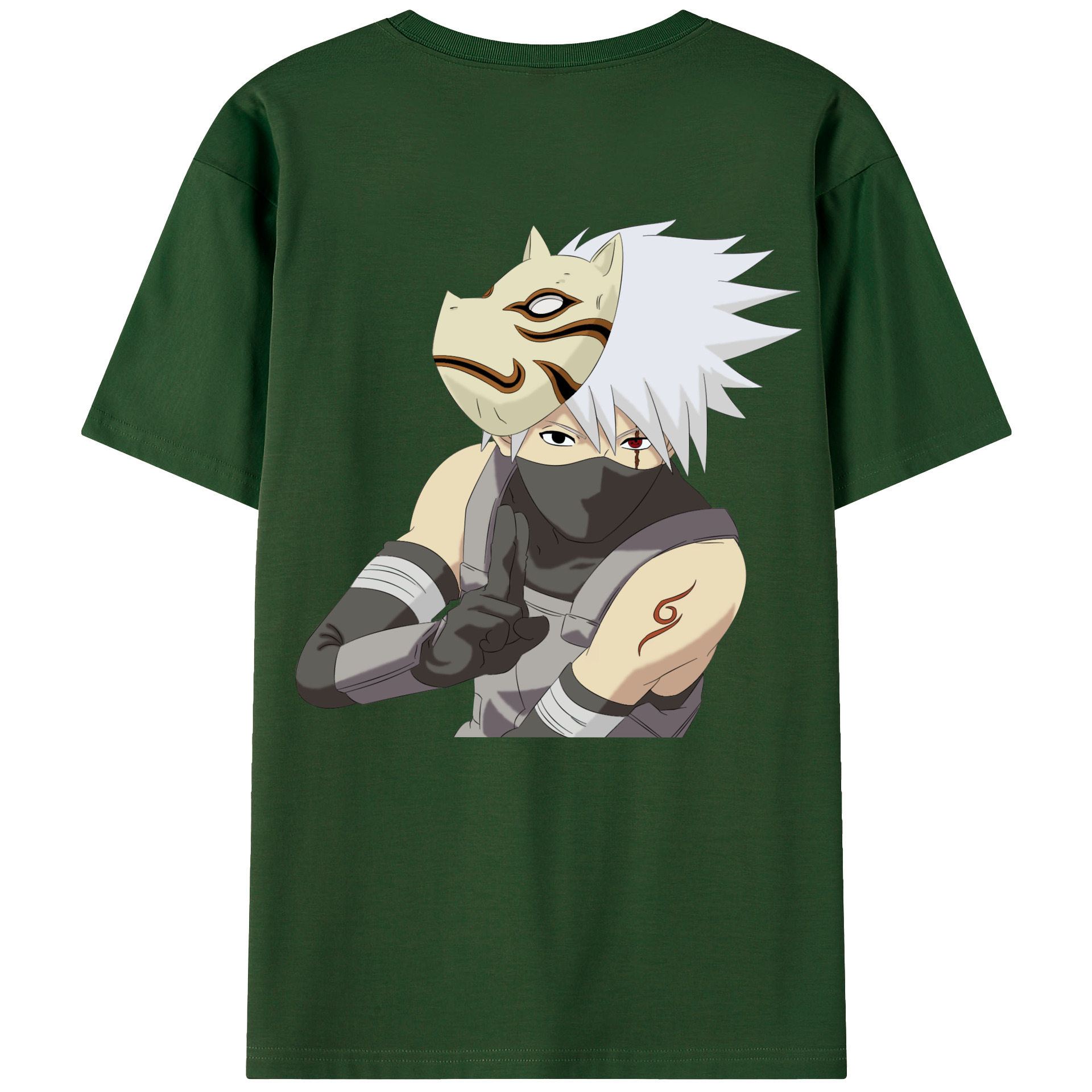 （画像用） NARUTO -ナルト- はたけ カカシ Hatake Kakashi 綿100％半袖Tシャツ（背面プリント）